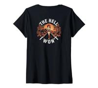 Mujer The Hell I Won'T Funny Cowgirl Country Western Rodeos Retro Camiseta Cuello V