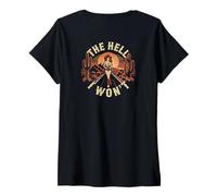 Mujer The Hell I Won'T Funny Cowgirl Country Western Rodeos Retro Camiseta Cuello V