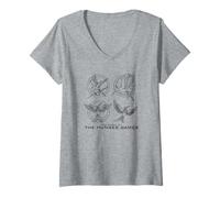 Mujer The Hunger Games Mockingjay Icons Movie Camiseta Cuello V