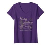 Mujer The Hunger Games Peeta's Bakery Movie Camiseta Cuello V, Morado, XL