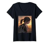Mujer The Last of Us Ellie and Joel Water Color Painting Portraits Camiseta Cuello V