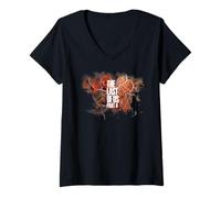 Mujer The Last of Us Part II Bold Text Red Cordyceps Background Camiseta Cuello V