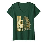 Mujer The Last of Us Part II Golden Moth and Leaves Video Game Camiseta Cuello V, Verde Bosque, L