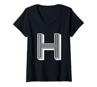 Mujer The Letter H Fun Big and Bold for Eventos Family Teams Group Camiseta Cuello V