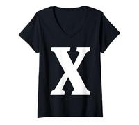 Mujer The Letter X Fun Big and Bold for Eventos Family Teams Grupos Camiseta Cuello V