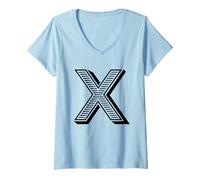 Mujer The Letter X Fun Big and Bold para Eventos Grupos de Equipos Familiares Camiseta Cuello V