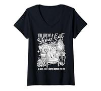 Mujer The Life of a Show Cat Girl Funny Kitten Lover Cat Mom Gift Camiseta Cuello V