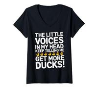 Mujer The Little Voices In My Head Keep Telling Me Get More Ducks Camiseta Cuello V
