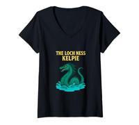 Mujer The Loch Ness Kelpie mitología Escocesa Water Spirit Design Camiseta Cuello V