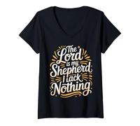 Mujer The Lord Is My Shepherd I Lack Nothing Church Strength - Camiseta Cuello V