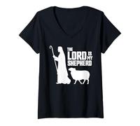 Mujer The Lord Is My Shepherd Psalms 23:1 Bible Verse Christians Camiseta Cuello V