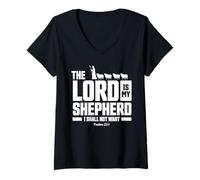 Mujer The Lord Is My Shepherd Psalms 23:1 Scripture Christians Camiseta Cuello V