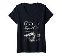 Mujer The Lord Is My Shepherd - Psalms 23 Christian Faith Verse Camiseta Cuello V