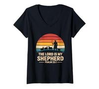 Mujer The Lord Is My Shepherd Salmo 23:1 Verso de la Biblia Cristiano Camiseta Cuello V