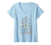 Mujer The Lord of The Rings Doodle Icons Camiseta Cuello V