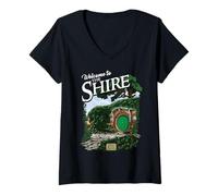 Mujer The Lord of The Rings Welcome to The Shire Camiseta Cuello V