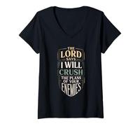Mujer The Lord Says I Will Crush The Plans of Your Enemies - Camiseta Cuello V