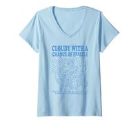 Mujer The Magic School Bus Cloudy with a Chance of Frizzle Cartoon Camiseta Cuello V