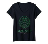 Mujer The Magnus Archives Round Owl Logo Horror Podcast Series Camiseta Cuello V