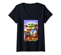 Mujer The Mandalorian and Grogu Bounty Hunter Grogu with Beskar Camiseta Cuello V