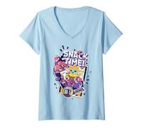 Mujer The Mandalorian and Grogu Snack Time! Bounty Hunters Chibi Camiseta Cuello V