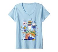Mujer The Mandalorian and Grogu The Child Surrounded by Snacks Camiseta Cuello V