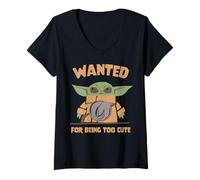 Mujer The Mandalorian and Grogu Wanted For Being Too Cute Armor Camiseta Cuello V