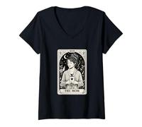 Mujer The Mom Tarot Card Coffee New Mom Aesthetic Camiseta Cuello V