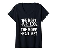 Mujer The More Hair I Lose The More Head I Get Funny Adult Humor Camiseta Cuello V