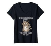 Mujer The More People I Meet The More I Like My Cat Camiseta Cuello V