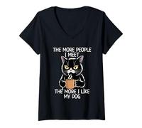 Mujer The More People I Meet The More I Like My Dog Camiseta Cuello V