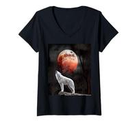 Mujer The Mountain Wolf Camisa Hombre Blood Moon Mountain Wolf Camiseta Cuello V