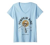 Mujer The Nightmare Before Christmas Pumpkin King Halloween Camiseta Cuello V