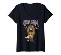 Mujer The Nightmare Before Christmas Scream Queen Halloween Camiseta Cuello V