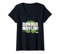Mujer The Office Dunder Mifflin Recycle Logo Camiseta Cuello V
