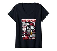 Mujer The Office Mash-Up Vintage Divertido Camiseta Cuello V