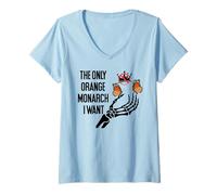 Mujer The Only Orange Monarch I Want We Only Need One No Kings USA Camiseta Cuello V
