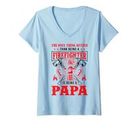 Mujer The Only Thing Better Than Being A Firefighter Being A Papa Camiseta Cuello V