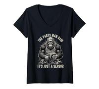 Mujer The PartsMan Dijo Que es Solo un Sensor de reparación de Coches Camiseta Cuello V
