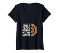 Mujer The Path To Inner Peace Begins With Four Words |--- Camiseta Cuello V