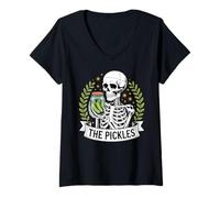 Mujer The Pickle Lover Pepino Salmuera Encurtido Witch Vibes Camiseta Cuello V