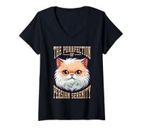 Mujer The Purrfection of Persian Serenity Cat Lover Owner Camiseta Cuello V