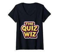 Mujer The Quiz Wiz Night Trivia Lover Wizard Divertido Juego Divertido Maestro Camiseta Cuello V