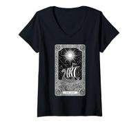 Mujer The Ship Viking Tarot Card Nórdico Mitología mística Camiseta Cuello V