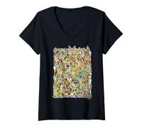 Mujer The Simpsons All of Springfield Complete Cast of Characters Camiseta Cuello V