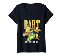 Mujer The Simpsons Bart Don't Have A Cow Man Skateboarding Montage Camiseta Cuello V