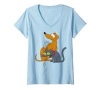 Mujer The Simpsons Family Pets Snowball II & Santa's Little Helper Camiseta Cuello V
