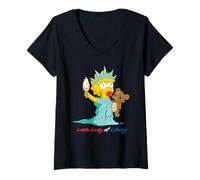 Mujer The Simpsons Maggie Little Lady of Liberty 4th of July USA Camiseta Cuello V