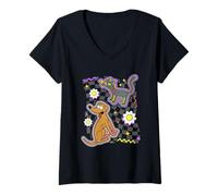 Mujer The Simpsons Snowball and Santa's Little Helper Retro Camiseta Cuello V