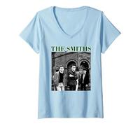 Mujer The Smiths Morrissey Band Salford Lads Club Stephen Wright Camiseta Cuello V, Azul Bebé, L